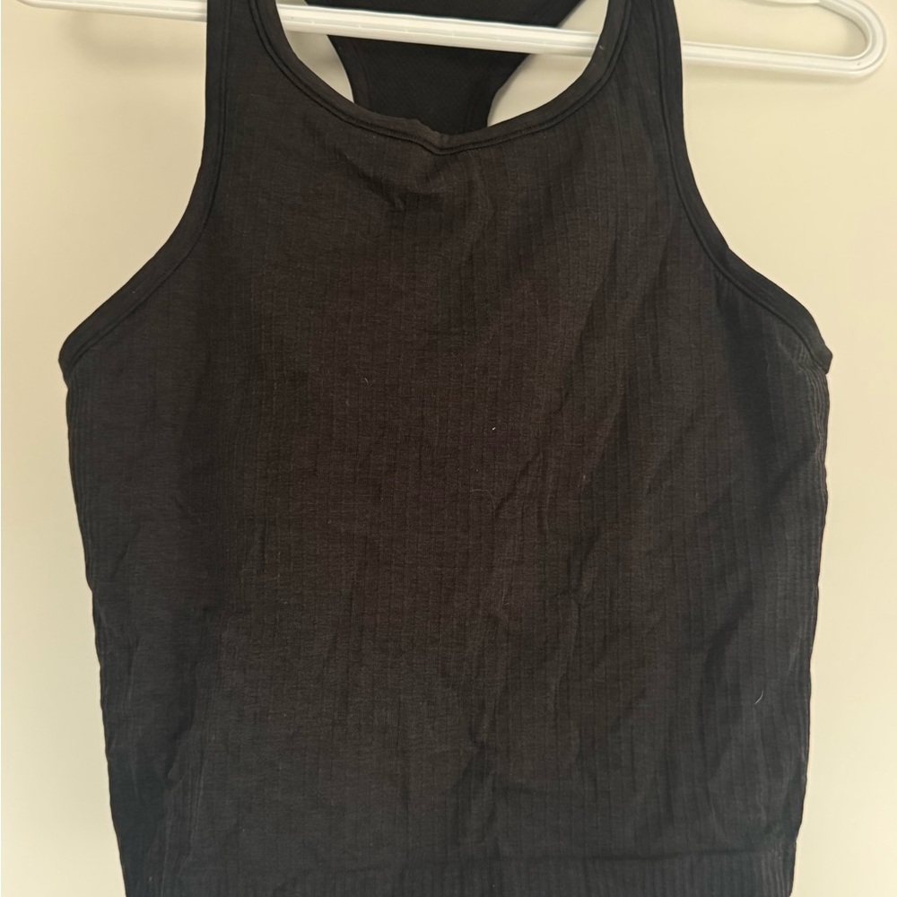 lululemon athletica Black ebb to street cropped Ribbed Racerback Tank